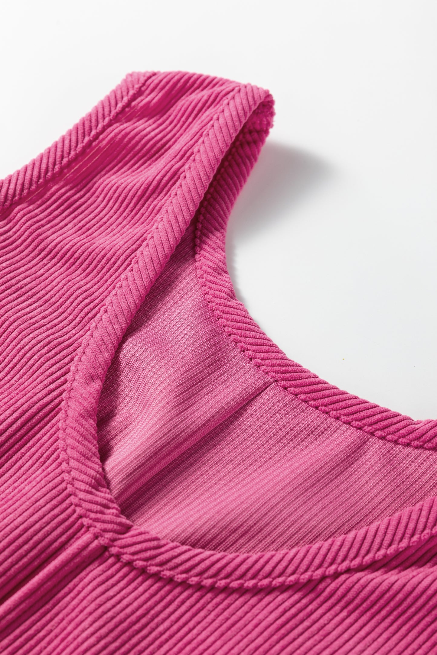 Black Corduroy Sleeveless Mini Dress With Patched Pockets