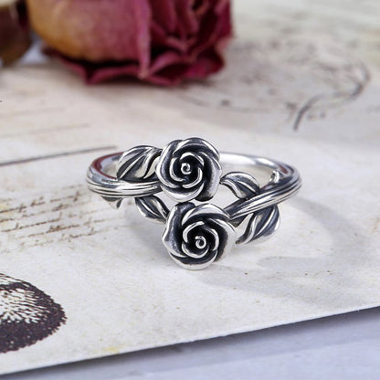 Rose Jewelry Alloy Old Ring European And American Style Simple Personality Open Retro Ring