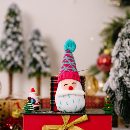 Christmas Decoration Cartoon Striped Pom-Pom Hanging Ornament Pointed Hat Old Man Head Tree Ornament