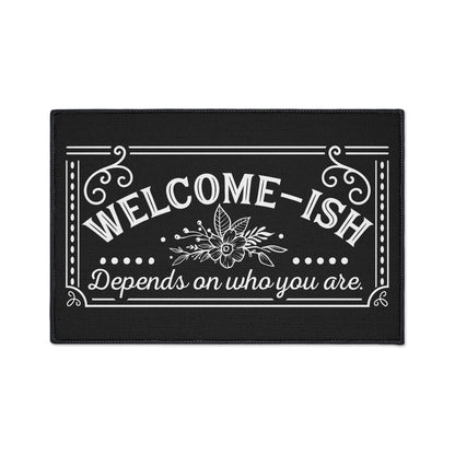 Welcome-Ish Heavy Duty Floor Mat - Stylish Indoor/Outdoor Rug for Home Decor
