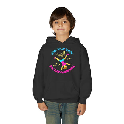 Colorful Youth Hoodie - 'Why Walk When You Can Cartwheel' - Fun Sweatshirt for Kids, Birthday Gift, Sportswear, Playful Style, [...]