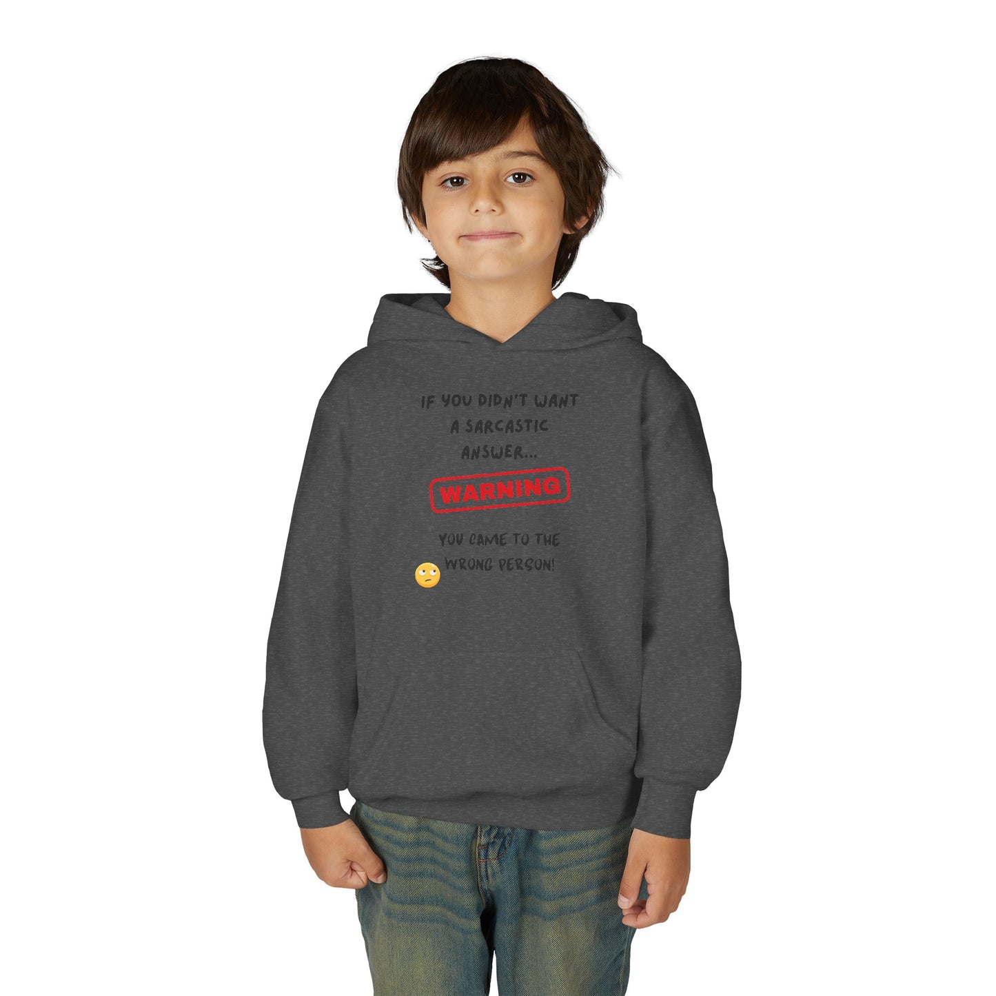 Sarcastic Answer Youth Heavy Blend Hooded Sweatshirt