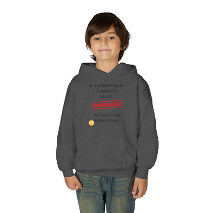 Sarcastic Answer Youth Heavy Blend Hooded Sweatshirt