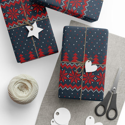 Festive Christmas Sweater Wrapping Paper Roll for Holidays