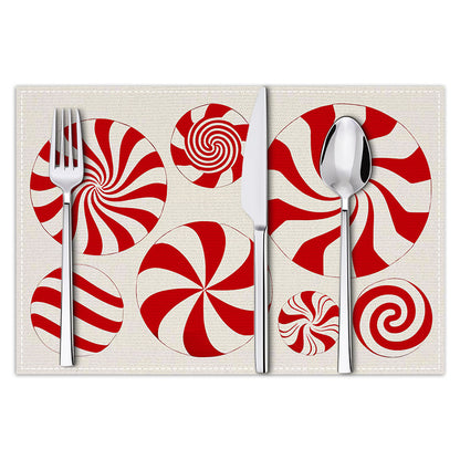 Christmas meal mat linen candy letter printed table mat living room dining table decoration insulation mat