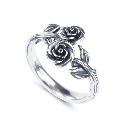 Rose Jewelry Alloy Old Ring European And American Style Simple Personality Open Retro Ring