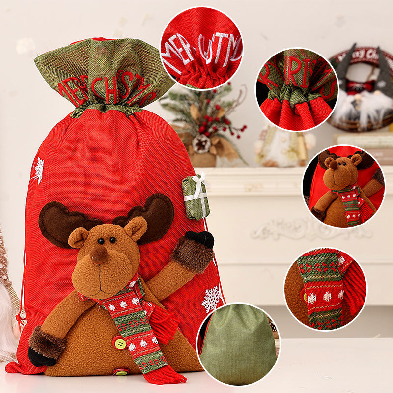 Christmas gift bag, Santa Claus backpack, children's gift bag, jewelry bag