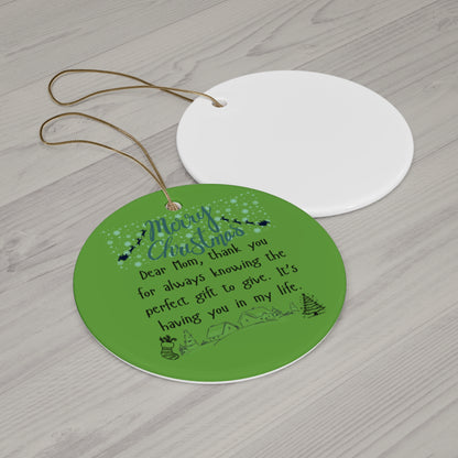 Ceramic Christmas Ornament Set, Unique Holiday Gift, Personalized Keepsake, Winter Decor, Mom Gift, Tree Decoration