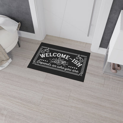 Welcome-Ish Heavy Duty Floor Mat - Stylish Indoor/Outdoor Rug for Home Decor