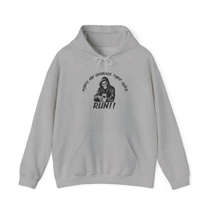 Funny Unisex Hoodie with Grim Reaper Design - Perfect for Halloween, Gag Gifts, or Everyday Wear - Cozy Gift Idea for Friends
