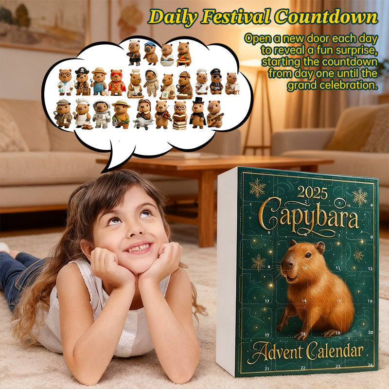 24-Day Capybara Advent Calendar with Hanging Pendants - Fun Christmas Countdown Party Gift for Kids & Adults