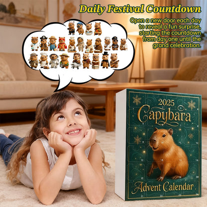 24-Day Capybara Advent Calendar with Hanging Pendants - Fun Christmas Countdown Party Gift for Kids & Adults
