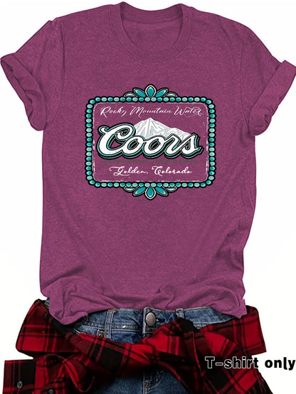 Coors Mountain & Letter printed t-shirt