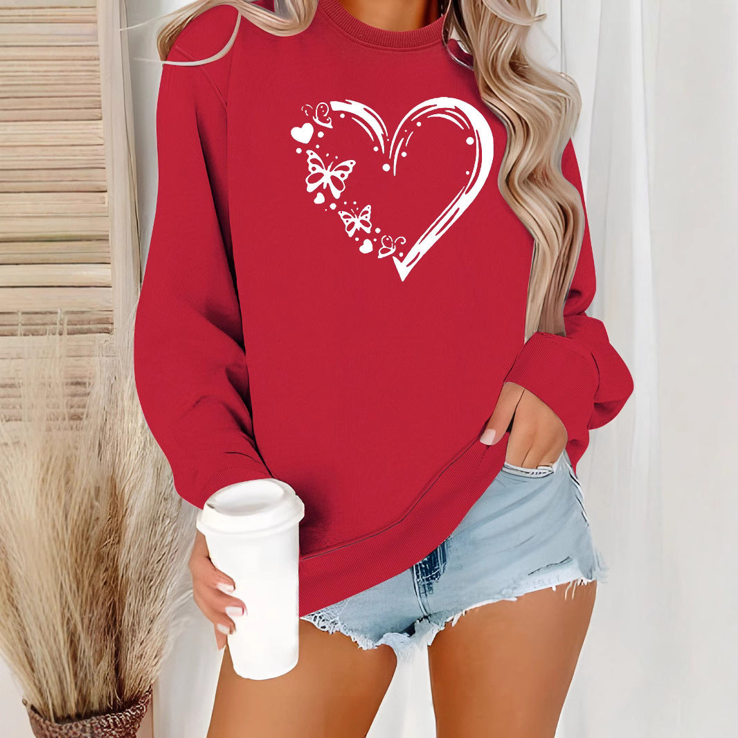 Heart amd Butterfly Printed Hoodie