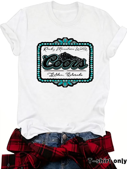 Coors Mountain & Letter printed t-shirt