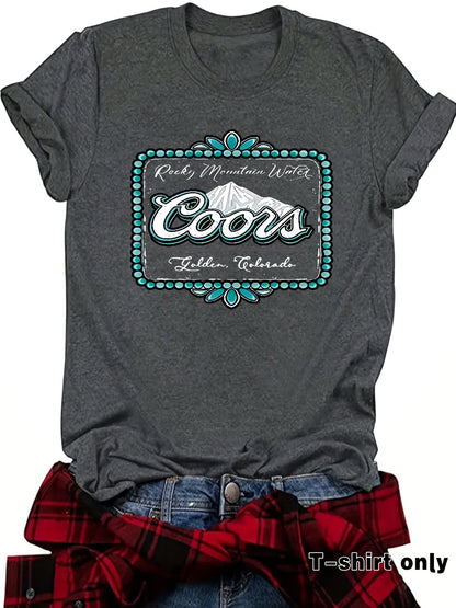 Coors Mountain & Letter printed t-shirt