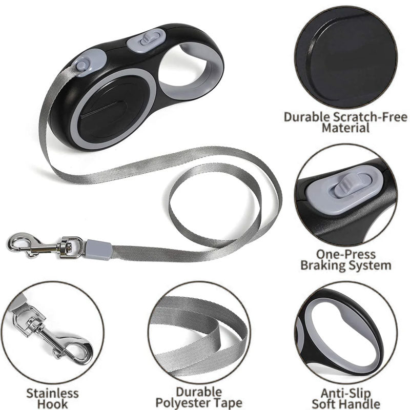 Retractable Dog Leash (5m/8m, 50kg capacity) – Adjustable, durable, for small/big dogs (walking, hiking)