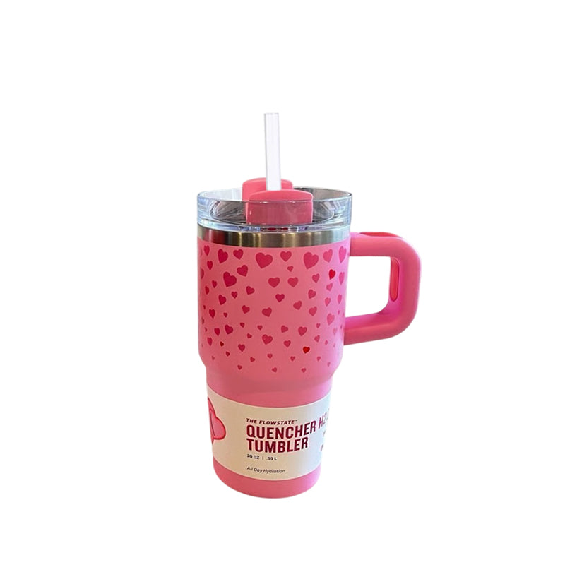 Valentine's Day - themed 5D - patterned love - heart thermos cup with cold-keeping function, made of 304 stainless steel