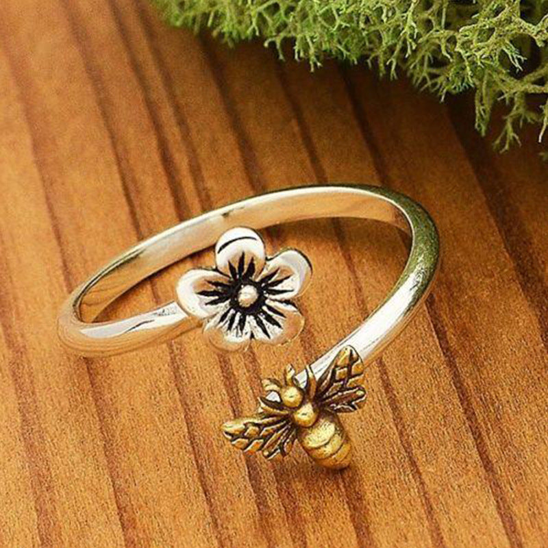 Rose Jewelry Alloy Old Ring European And American Style Simple Personality Open Retro Ring