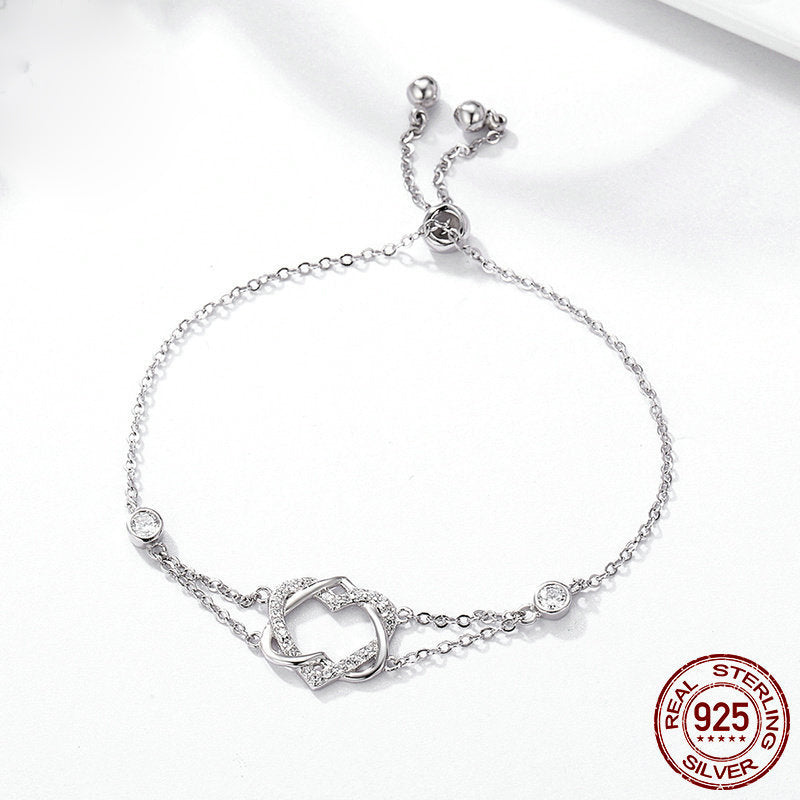 Love pure silver bracelet S925 jewelry