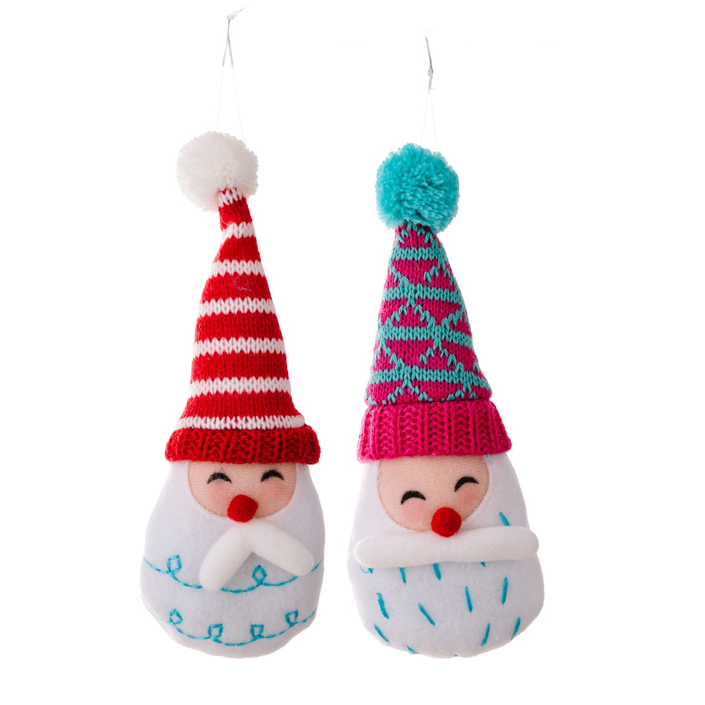 Christmas Decoration Cartoon Striped Pom-Pom Hanging Ornament Pointed Hat Old Man Head Tree Ornament