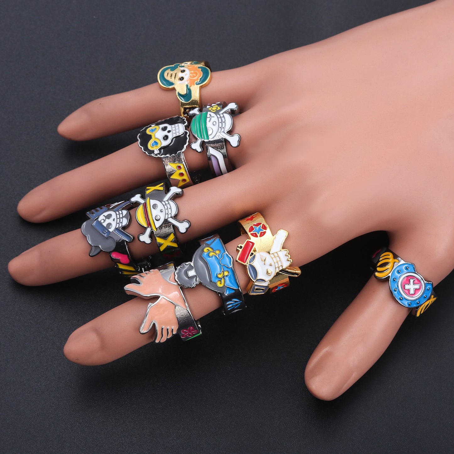 One Piece Straw Hat Pirates Ring - Luffy, Zoro, Sanji, Nami, Robin, Chopper Cosplay Finger Ring