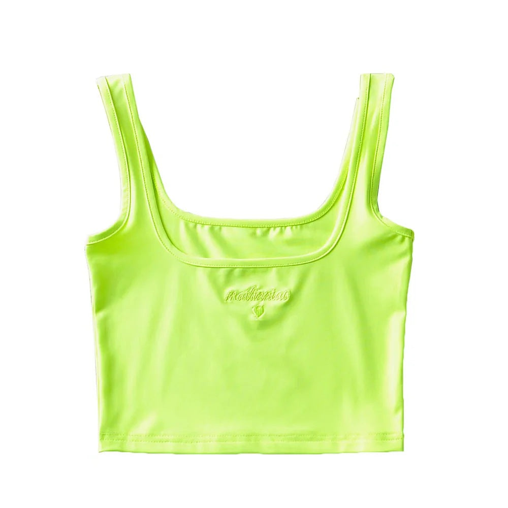 Love Embroidery Square Neck Tank Top