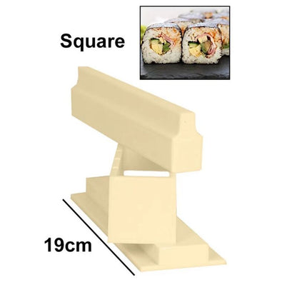 DIY Sushi Maker Kit with Plastic Molds for Rolls, Round, Square & Heart Shapes