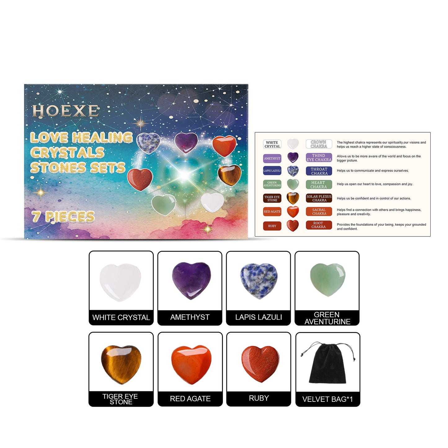 Love Crystal Healing Stone Set