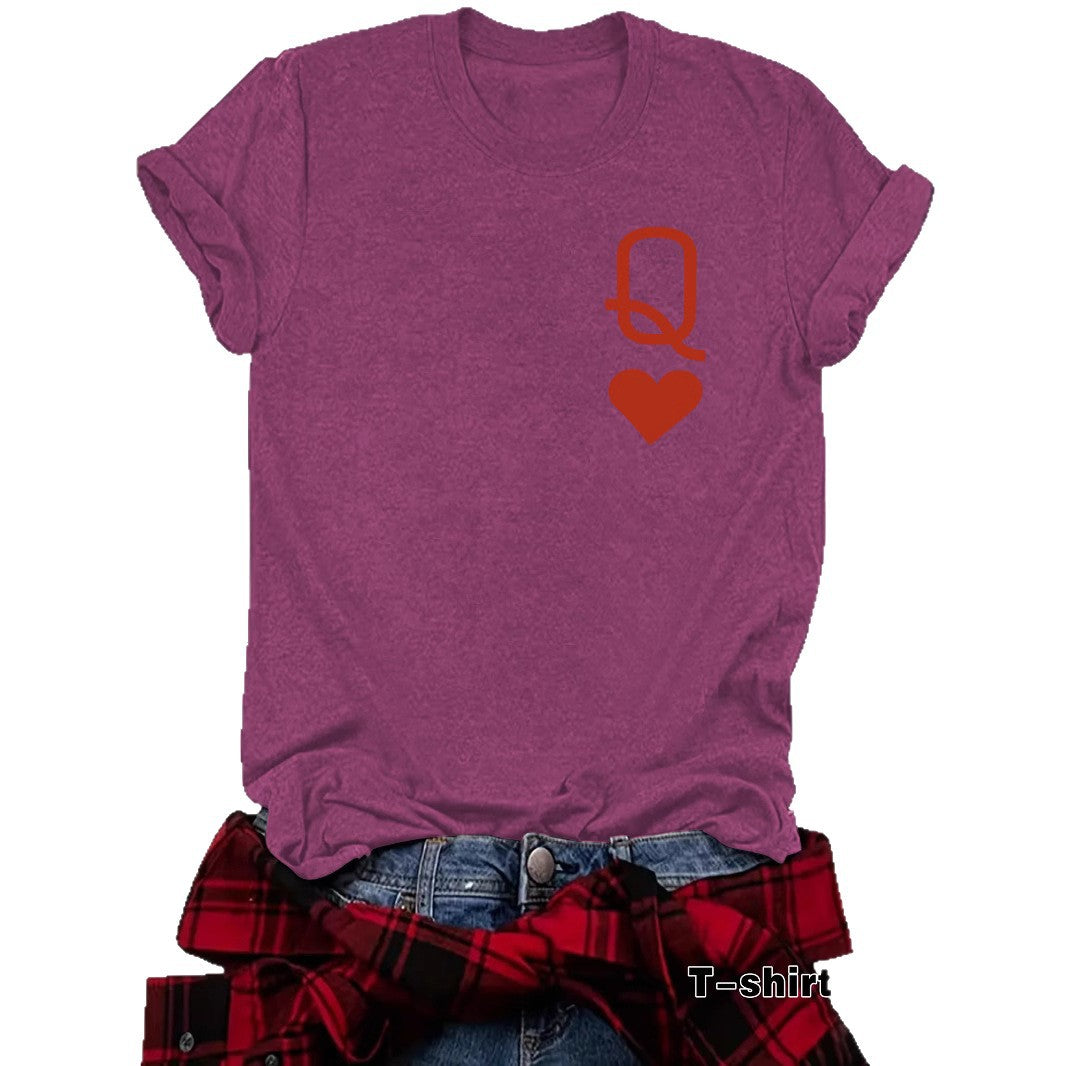 Queen of Hearts Printed T-shirt