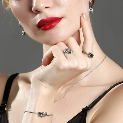 Rose Jewelry Alloy Old Ring European And American Style Simple Personality Open Retro Ring