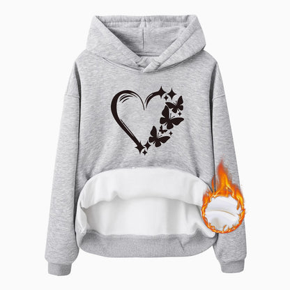 Love Butterfly Printed Hoodie