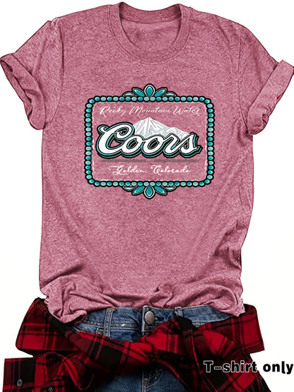 Coors Mountain & Letter printed t-shirt