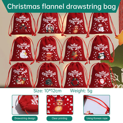 Christmas Gift Velvet/linen Drawstring Bags Bracelet Jewelry Candy Packaging Bags
