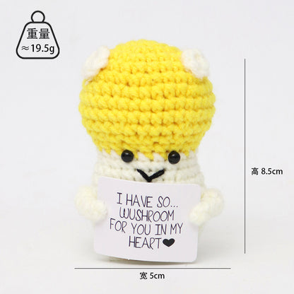 Positive Sayings Knitted Handmade Hook Weaving Doll