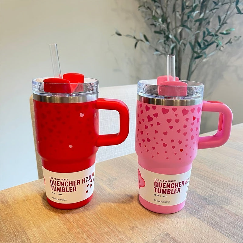 Valentine's Day - themed 5D - patterned love - heart thermos cup with cold-keeping function, made of 304 stainless steel