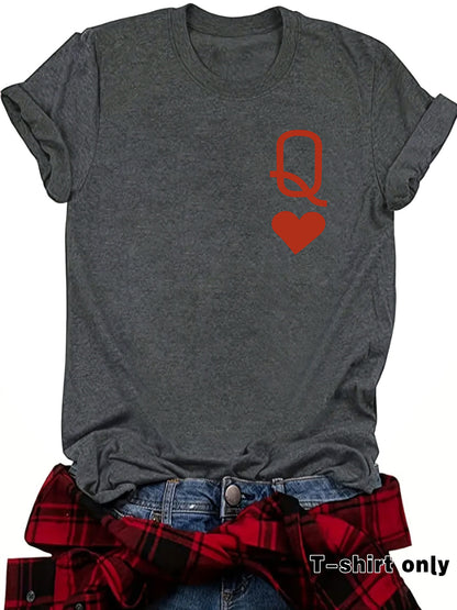 Queen of Hearts Printed T-shirt