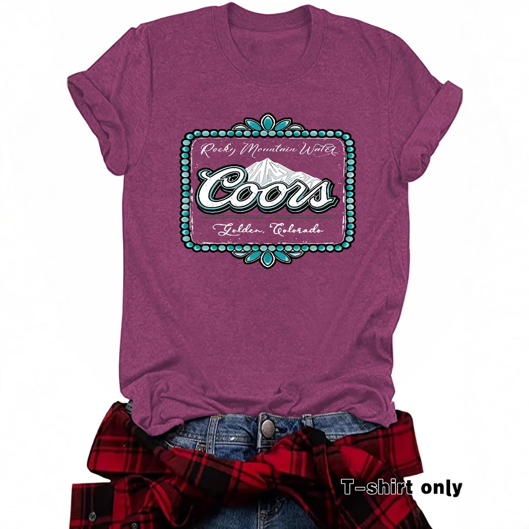 Coors Mountain & Letter printed t-shirt