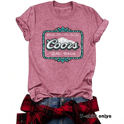 Coors Mountain & Letter printed t-shirt