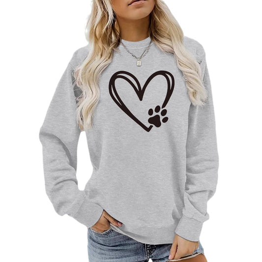 Pet Paw Heart Print Hoodie