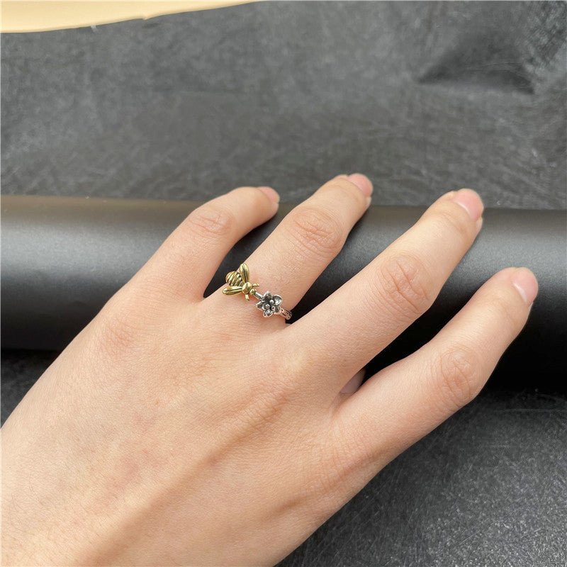 Rose Jewelry Alloy Old Ring European And American Style Simple Personality Open Retro Ring