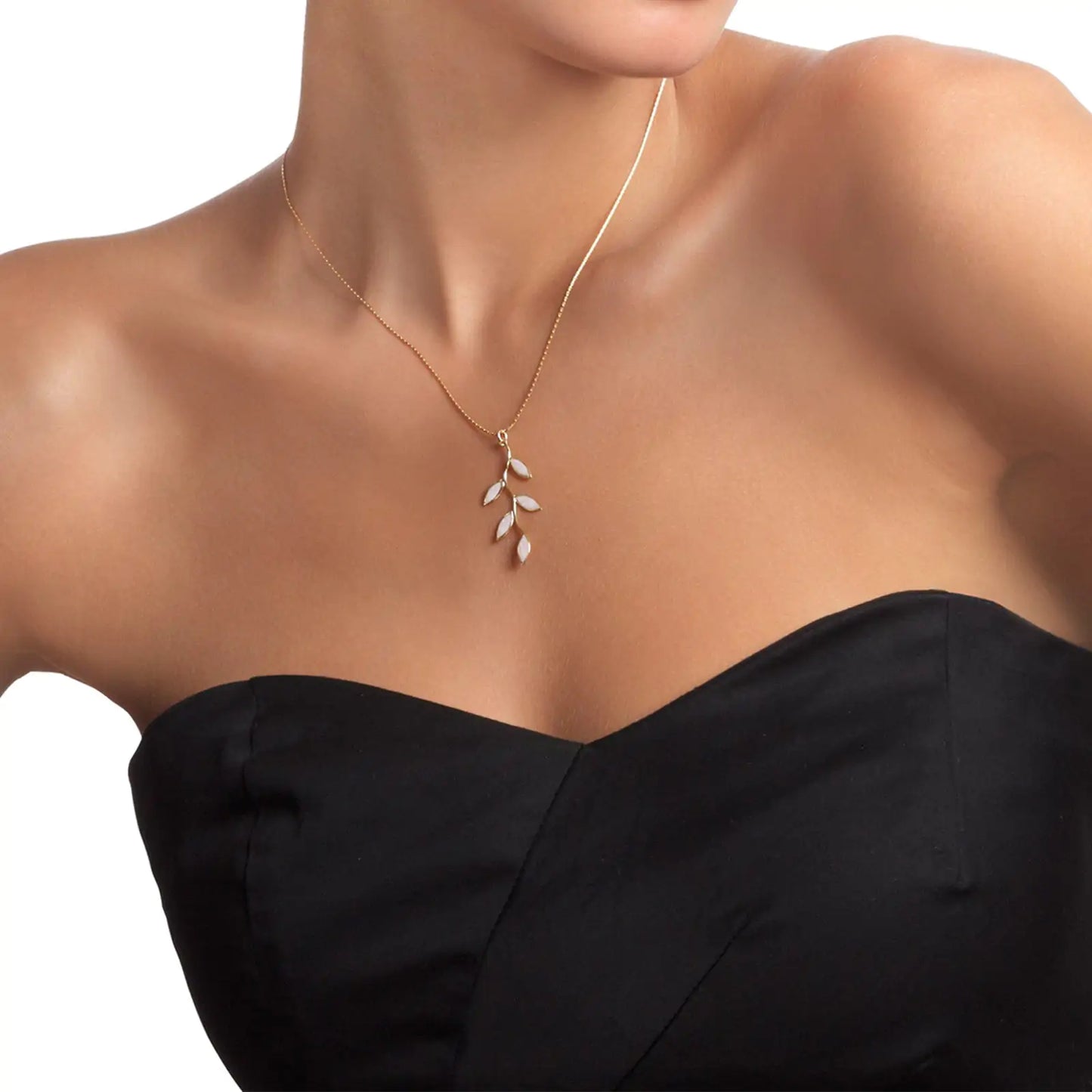 Sterling Silver Olive Leaf Necklace