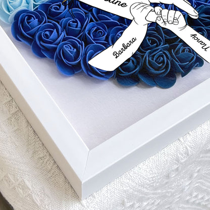 We Love You Mommy Hand Holding - Personalized Flower Shadow Box - Mother's Day Gift