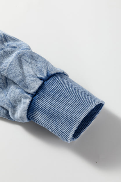 Mineral Red saved by grace Letter Embroidery Mineral Wash Loose Sweatshirt